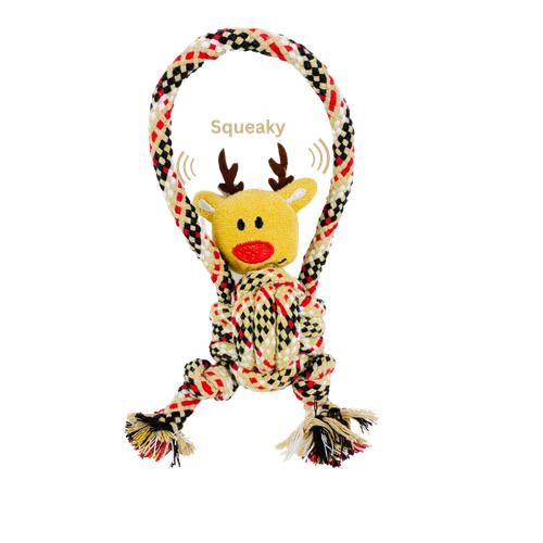 Eco-Deer Cotton Knotted Rope Chew Dog Plush Toy 3 in 1 22