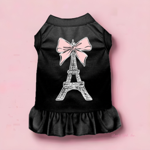 Eiffel Tower Bow Dog Dress Small
