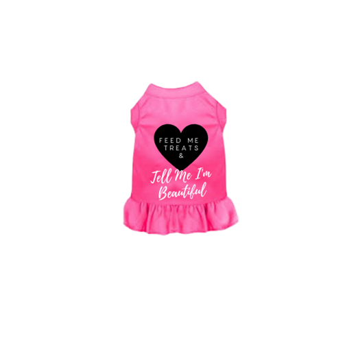 Feed Me Treats & Tell Me I'm Beautiful Large Solid Pink
