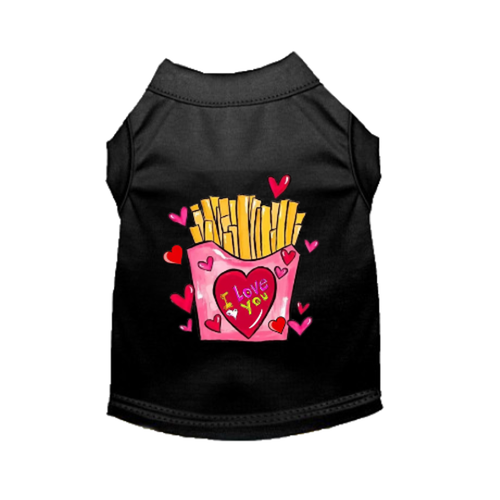 French Fries are My Valentine Dog X Small BLACK