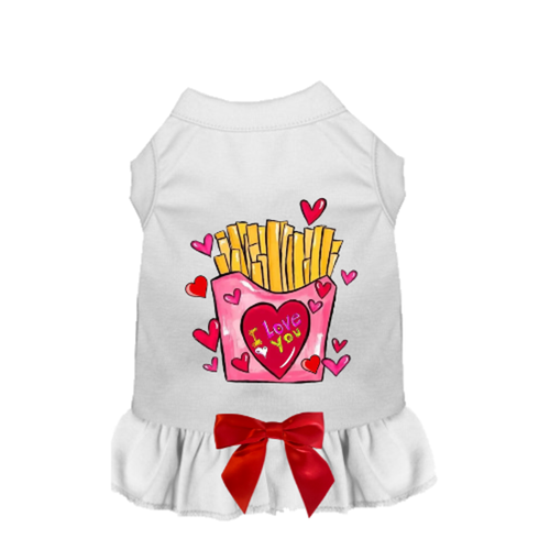 French Fries are My Valentine Dog DRESS X Large