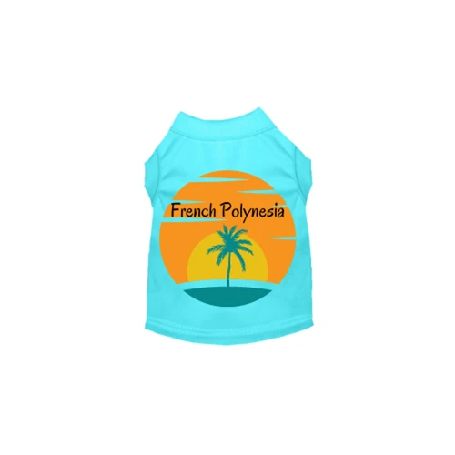 French Polynesia- Dog Shirt Medium BLUE
