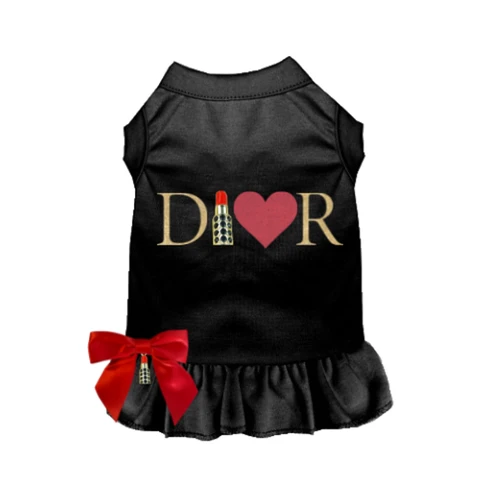 Glitter Dior-able Lipstick Dog Dress X Large