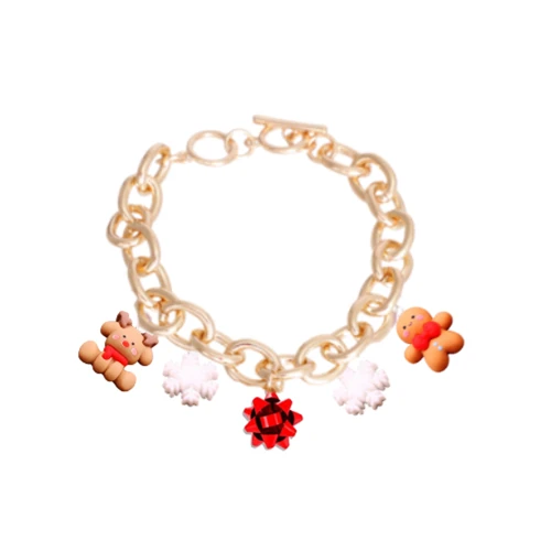 Holiday Charm Dog Necklace 10" GOLD