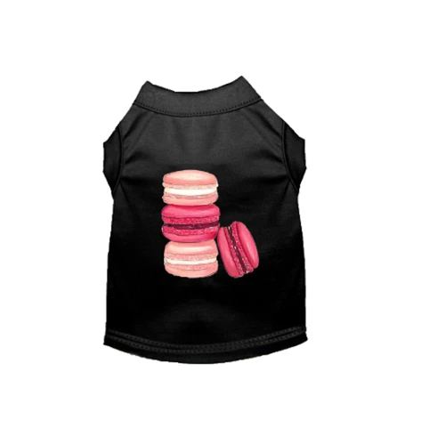Love Macaroons Dog Shirt Large BLACK