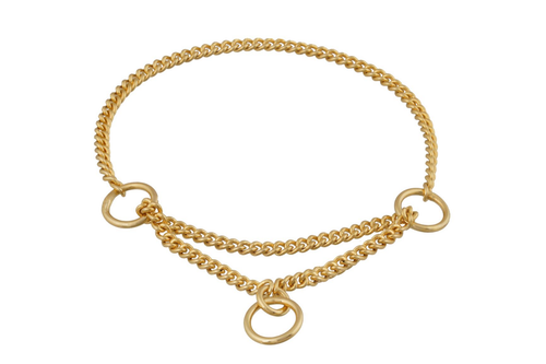Martingale Show Chain Collar (12in x 1.4 mm) Gold Plated Metal Chain
