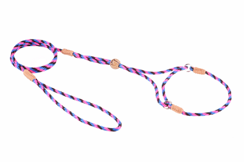 Nylon Martingale Leads (8in x 1/8in or 4mm) Black - Pink - Blue