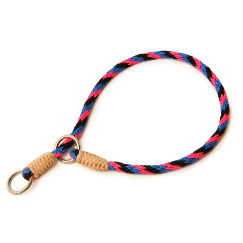 Nylon Slip Collars (12 in x 1/8in or 4mm) Black - Pink - Blue