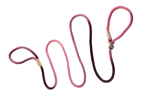 Nylon Slip Leash With 2 Stoppers (6ft x 5/16in or 8mm) Burgundy Multicolor