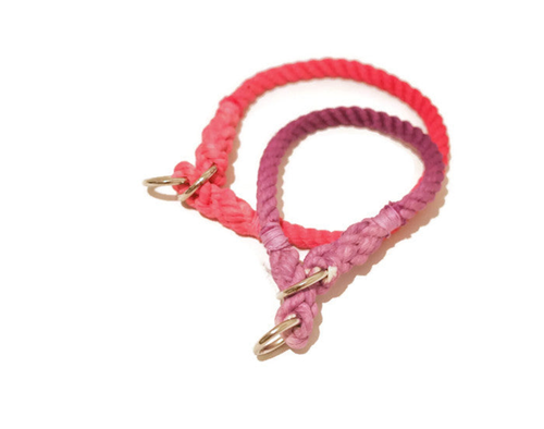 Rope Dog Collar 14 inches Ombre