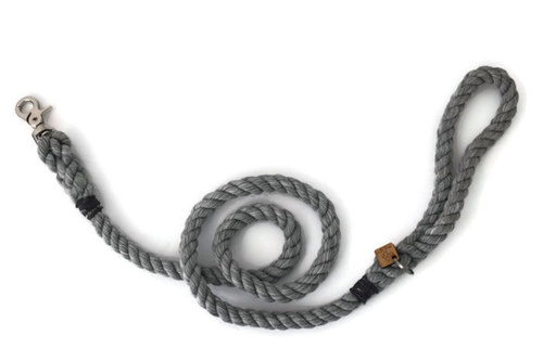 Rope Dog Leash 6 ft Grey