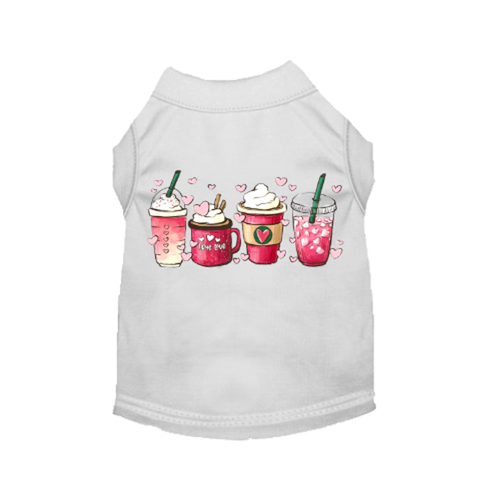 Valentine's Day Fun Dog Shirt Small WHITE