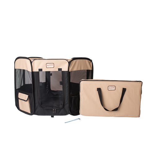 Portable Pet Playpen In Bk and Bge Combo