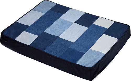 Patched Denim Dog Bed Large Indigo