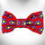 Flower Dog Bow Tie Purple Daisies on Red