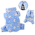 Snowman & Snowflake Flannel Pajamas with 2 Pockets S Light Blue