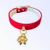 Velvet Gift Wrap Bow Collar 14" GOLD BOW