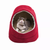 GOOPAWS Cat Cave for Cat and Warming Burrow Cat Bed, Pet Hideway Sleeping Cuddle Cave 18" x14" x12" Burgundy