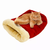 GOOPAWS 4 in 1 Self Warming Burrow Cat Bed, Pet Hideway Sleeping Cuddle Cave 22" x14" x10" Burgundy
