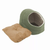 GOOPAWS Cat Cave for Cat and Warming Burrow Cat Bed, Pet Hideway Sleeping Cuddle Cave 18" x14" x12" Sage Green