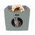 JESPET Foldable Cat Condo, Cat Cube House & Sleepping Bed with Lying Surface and 2 Reversible Cushions, Cat Hiding Place, Cat Cave, Linenette Fabric, Felt and Engineered Wood, Scratch Resista 15.4" x15.4" x15" Sage Green