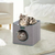 JESPET Foldable Cat Condo, Cat Cube House & Sleepping Bed with Lying Surface and 2 Reversible Cushions, Cat Hiding Place, Cat Cave, Linenette Fabric, Felt and Engineered Wood, Scratch Resista 15.4" x15.4" x15" Smoke Gray