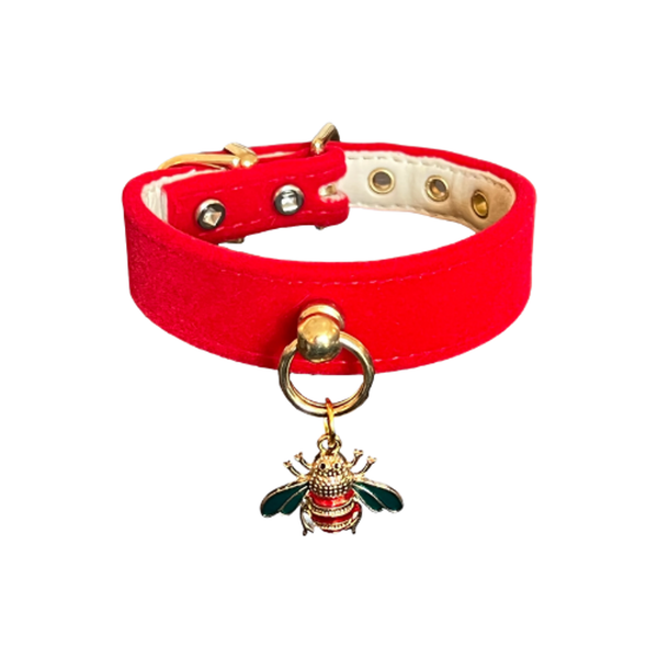 Bee Mine Dog Collar 16" Red