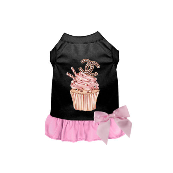 Chewnel Cupcake Dress X Large BLACK WITH PINK BOTTOM