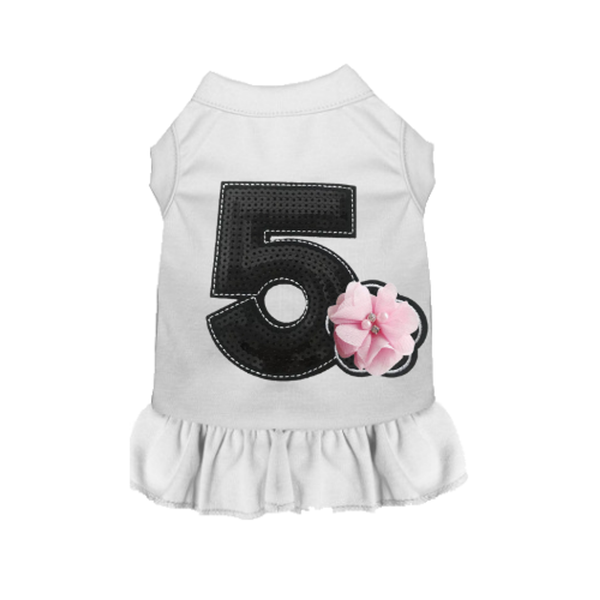 Chiffon No. 5 Flower- Dog Dress Black XS