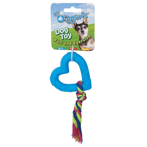 DGR TPR Heart and Rope Toy Blue 6