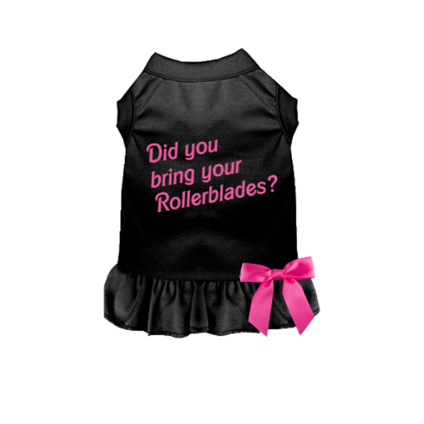 Did You Bring Your Rollerblades? Dog Dress WHITE M