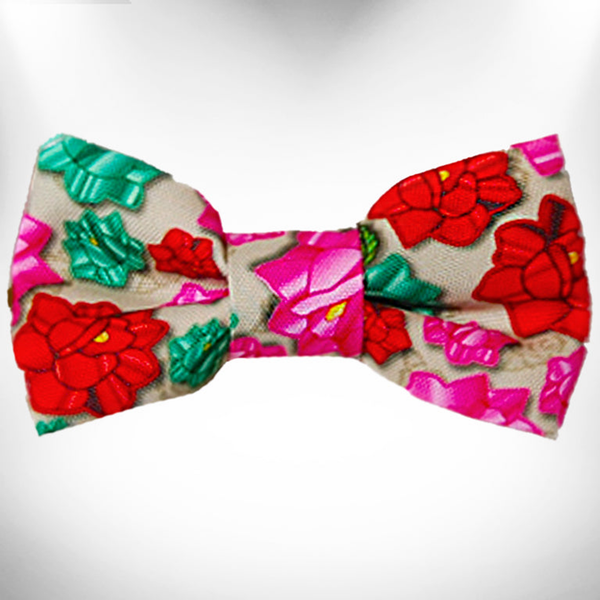 Doggie Bow Tie Design Large 5"x 2.5" Mayan Flowers