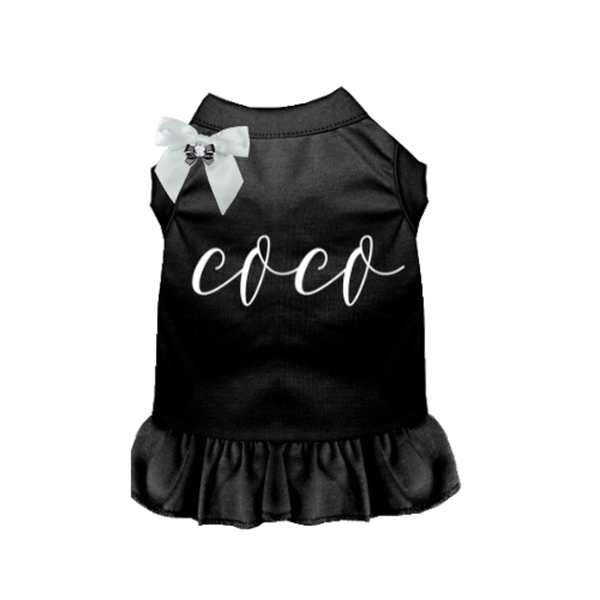 Fancy Coco Dog Dress Large BLACK