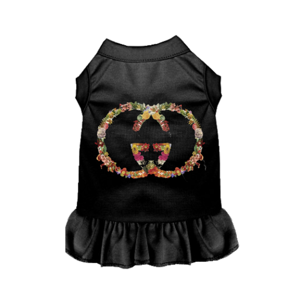 Floral Pucci Dog Dress 2X Large BLACK