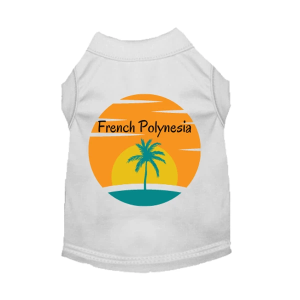 French Polynesia- Dog Shirt Large WHITE