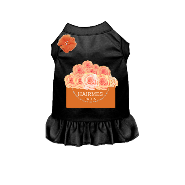 Hairmes Flowers Dog Dress 2X Large BLACK
