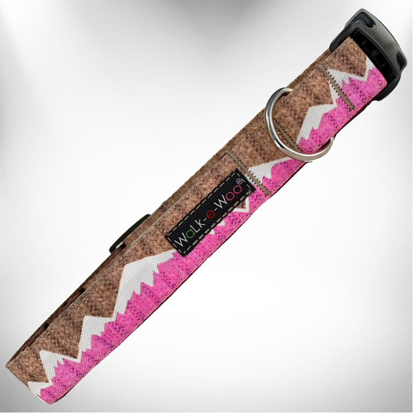 nowcap Mountain Dog Collars M 1" width fits 12-18" neck Pink Snowcap Mtn
