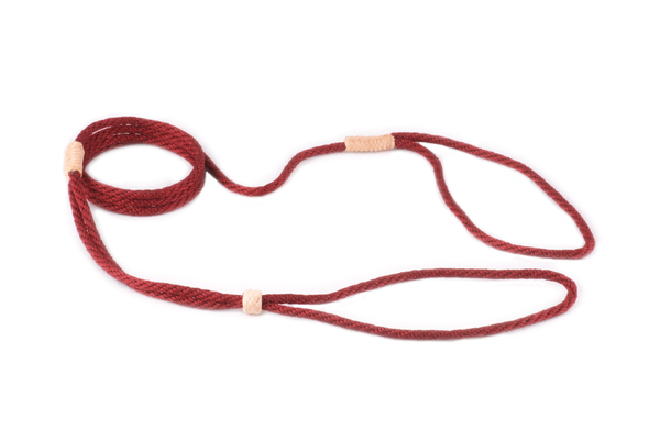 Nylon Adjustable Loop Lead (52in x 1/8in or 4mm) Burgundy Multicolor