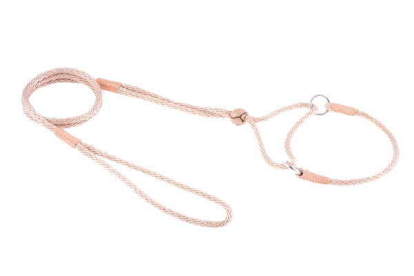 Nylon Martingale Leads (8in x 1/8in or 4mm) Light Camel