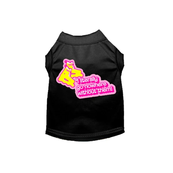Nowhere Without My Skates- Dog Tee PINK XS