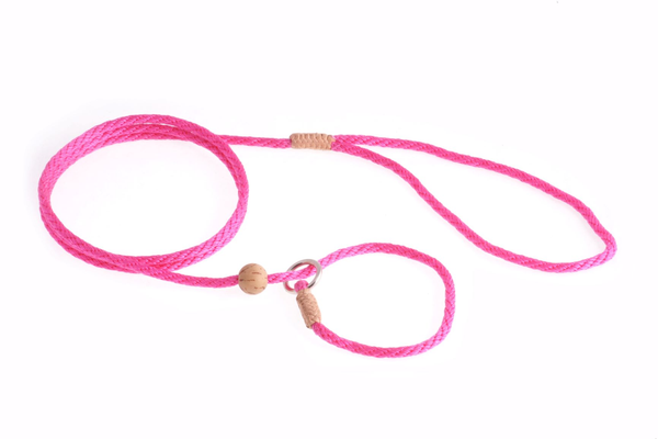Nylon Slip Lead With Stopper (4 ft x 1/8in or 4mm) Hot Pink