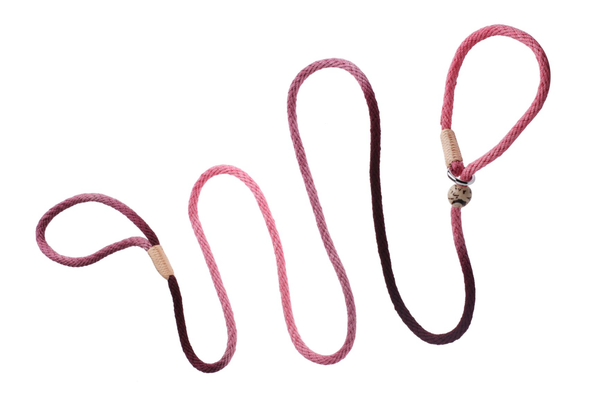 Nylon Slip Leash With 2 Stoppers (6ft x 5/16in or 8mm) Burgundy Multicolor