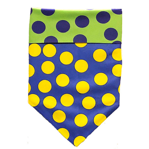 Reversible Sport Bandanas Large Blue/Green/Yellow Dots