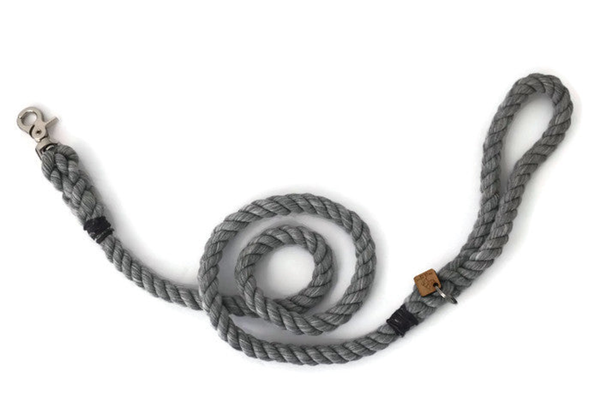 Rope Dog Leash 6 ft Grey