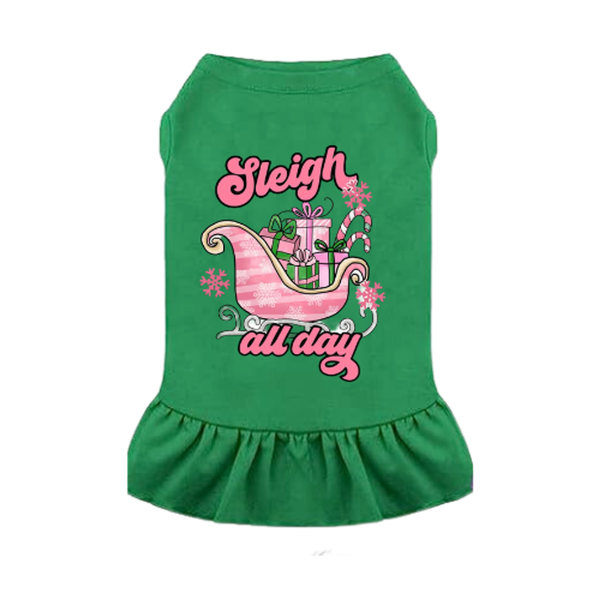 Sleigh All Day - Dog Dress XS