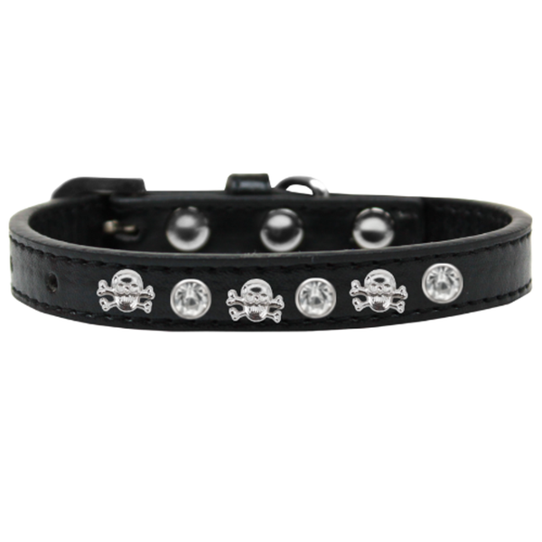 Skull Studded Collar 12" black