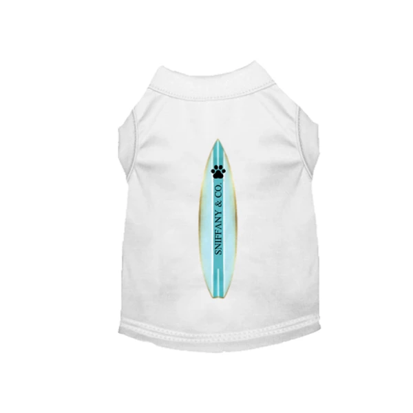 Sniffany & Surf- Dog Shirt Large WHITE