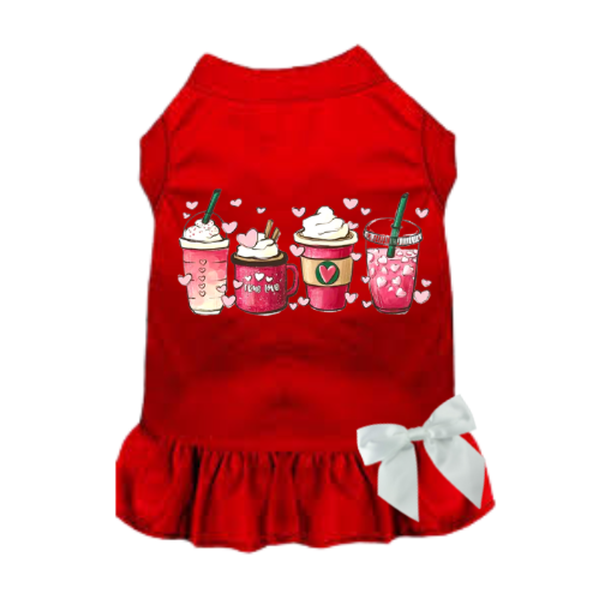 Valentine's Day Fun Dog Dress Large RED