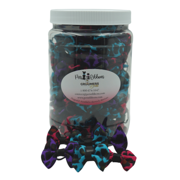 | 50-100 Animal Print Groomer Dog/ Cat Bows in A Jar| Dog Apparel