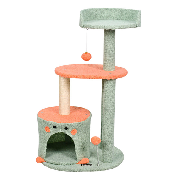 GOOPAWS 41-in Faux Fur Top Perch Cat Tree & Condo Pet Bed